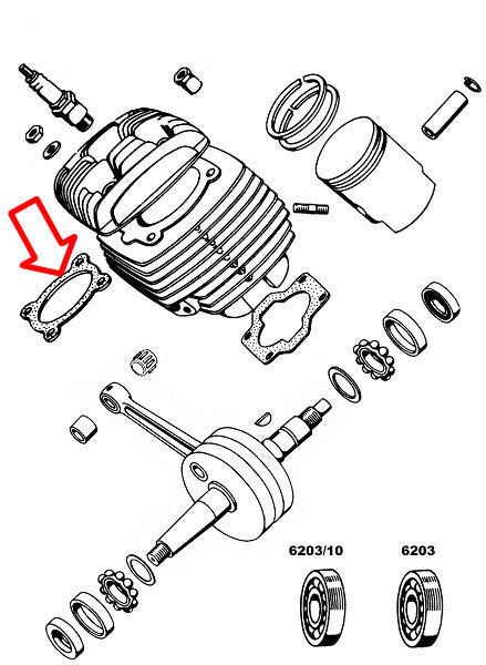 Brtva glave Tomos fi 42 mm