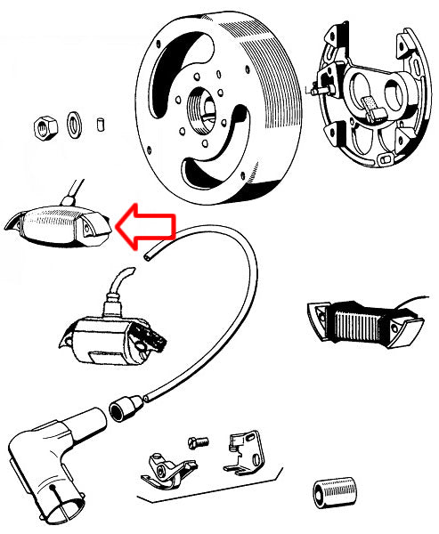 Bobina Tomos 6V bijelo Iskra paljenje Kina - MotoParts Plus