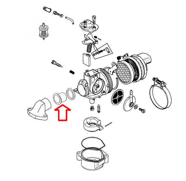 Čaura u usisu karburatora Tomos Dellorto 14-12P fi 17,9x21x10,4 mm or D1136200-62