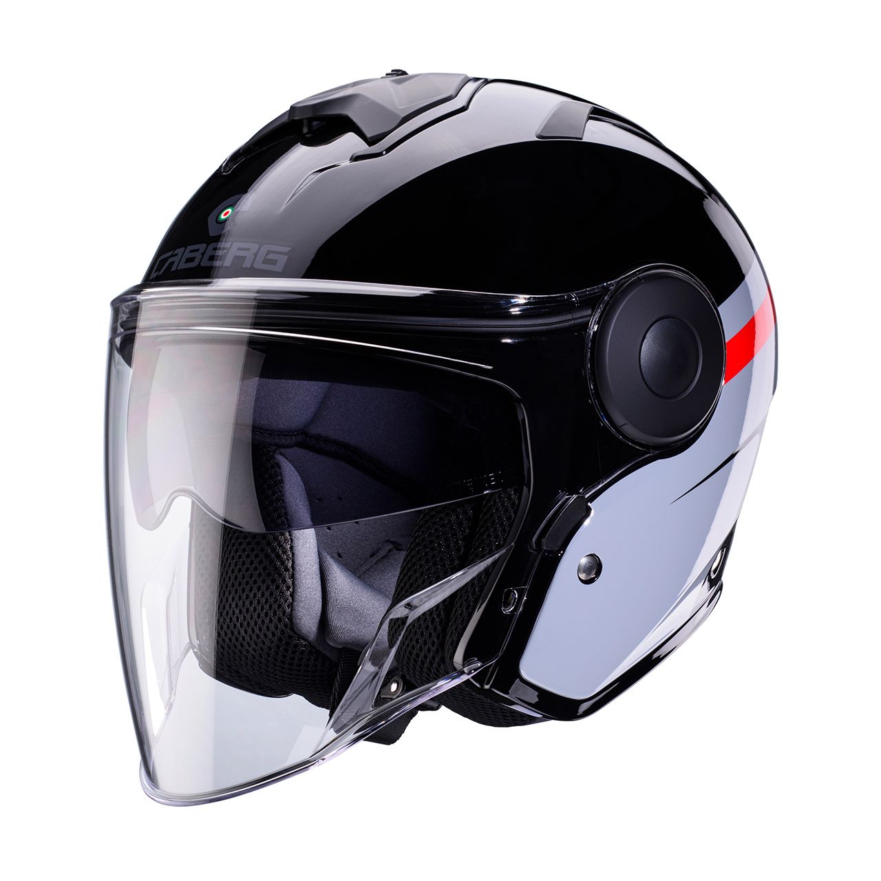 Caberg Soho Zephyr Otvorena motociklistička kaciga crna/siva/crvena M - C6IC60L7/M