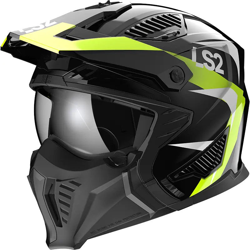 Motociklistička otvorena kaciga LS2 OF606 DRIFTER TRIALITY HV YELLOW S